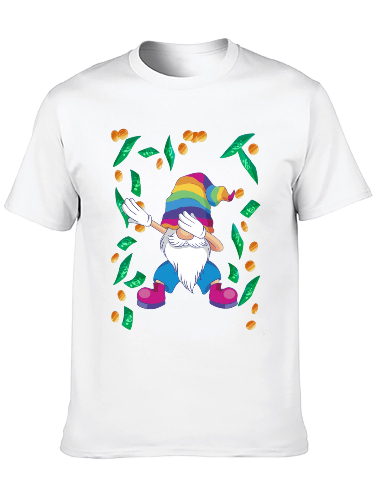 Dabbing Gnome T-Shirt - Lucky Rainbow Design