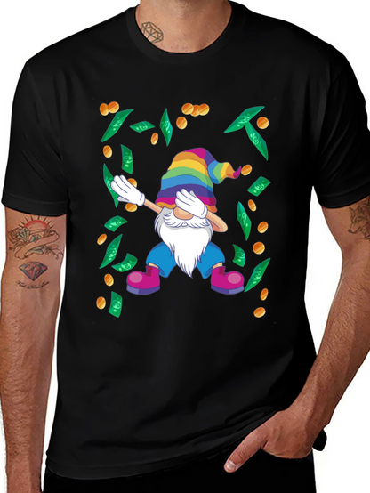 Dabbing Gnome T-Shirt - Lucky Rainbow Design