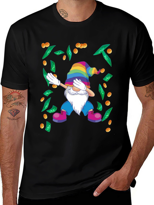 Dabbing Gnome T-Shirt - Lucky Rainbow Design