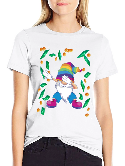 Dabbing Gnome T-Shirt - Lucky Rainbow Design