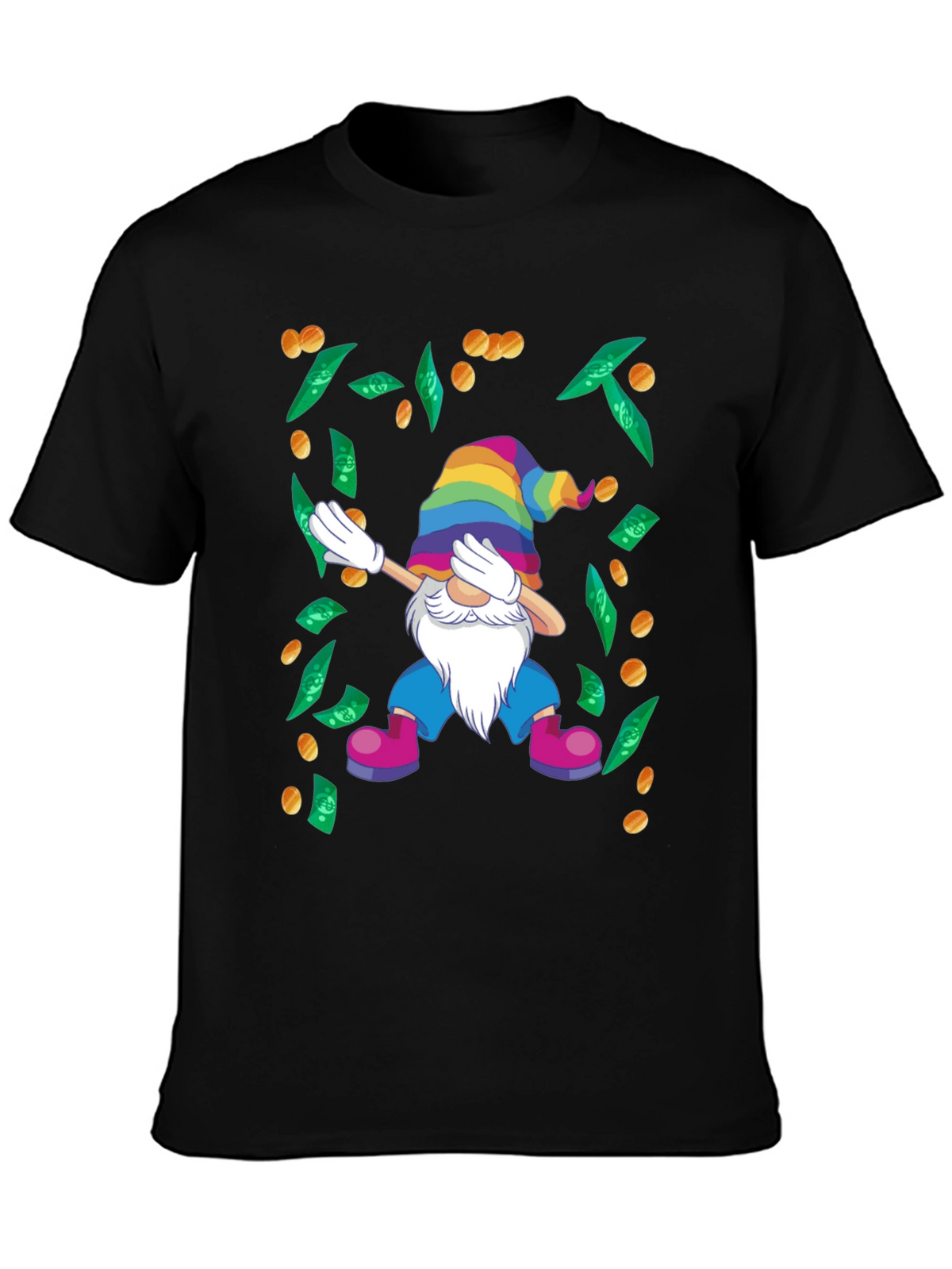 Dabbing Gnome T-Shirt - Lucky Rainbow Design