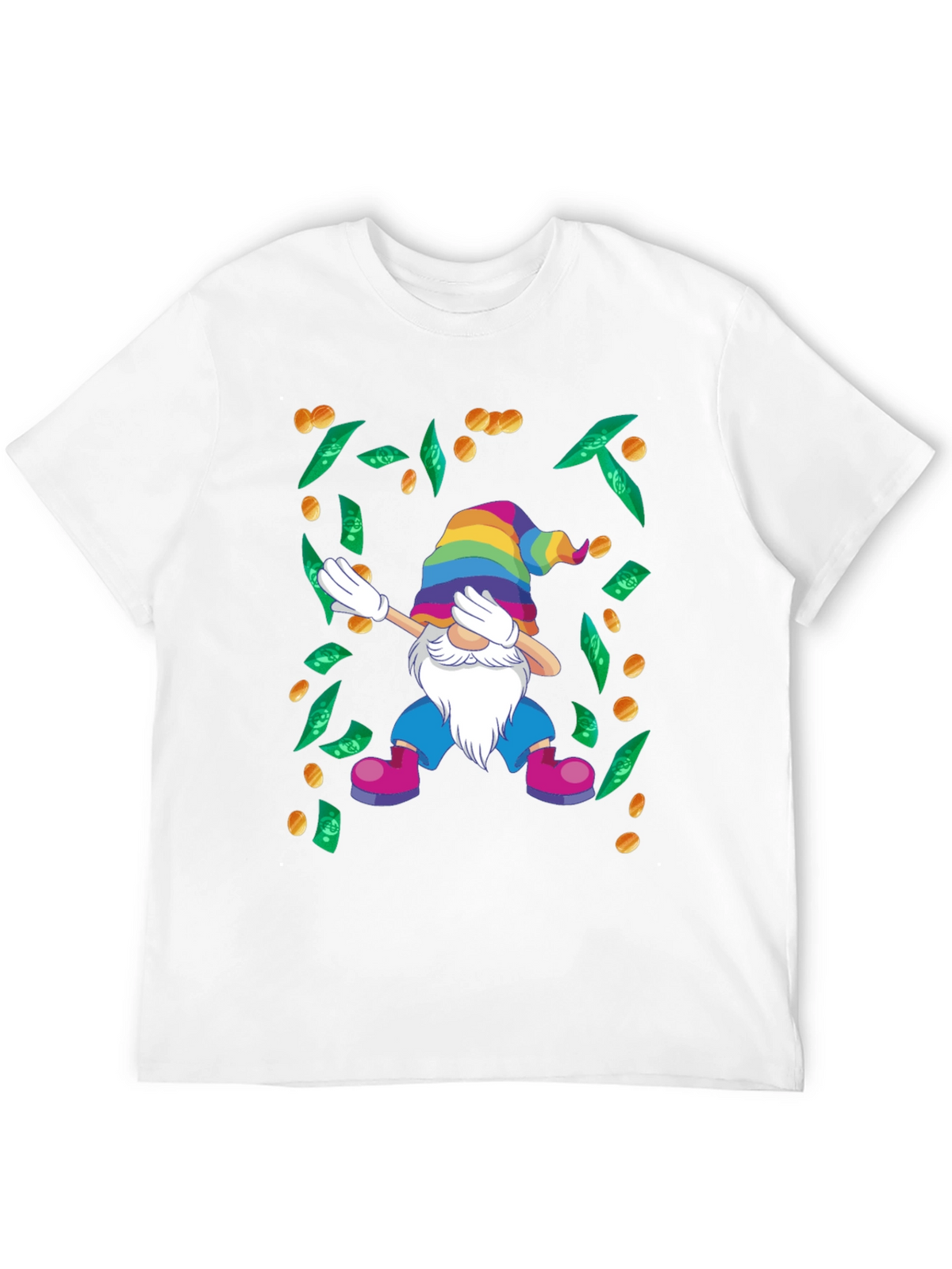 Dabbing Gnome T-Shirt - Lucky Rainbow Design
