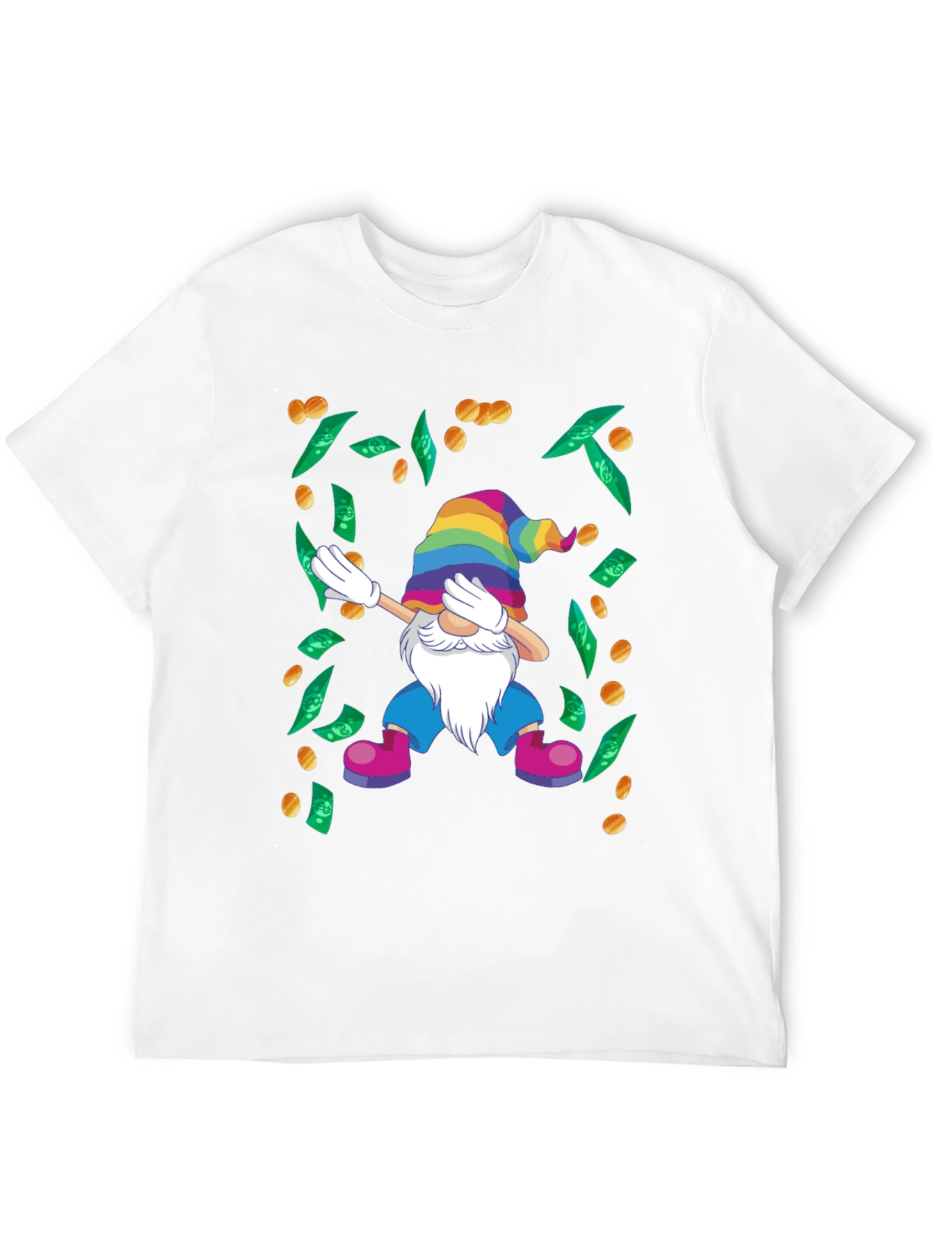 Dabbing Gnome T-Shirt - Lucky Rainbow Design