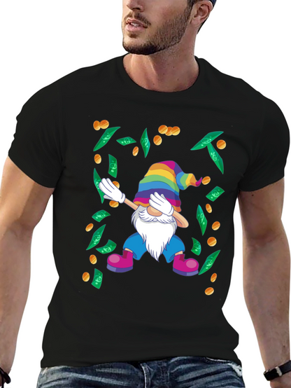Dabbing Gnome T-Shirt - Lucky Rainbow Design