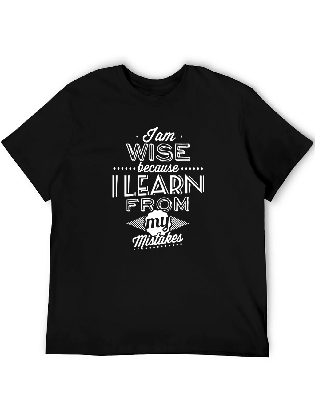 Wise Learn From Mistakes Black Graphic Tee