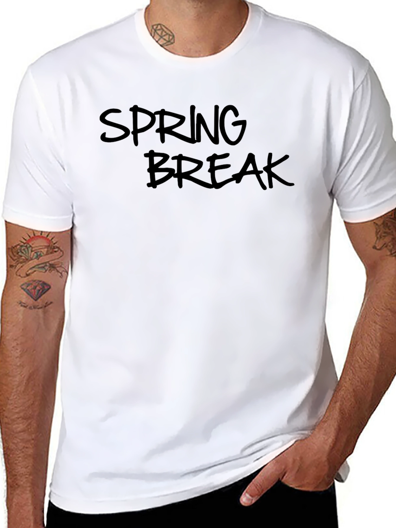 Spring Break Graphic Black T-Shirt