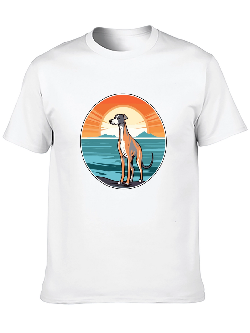 Dog Sunset Graphic Tee - Unisex Black T-Shirt