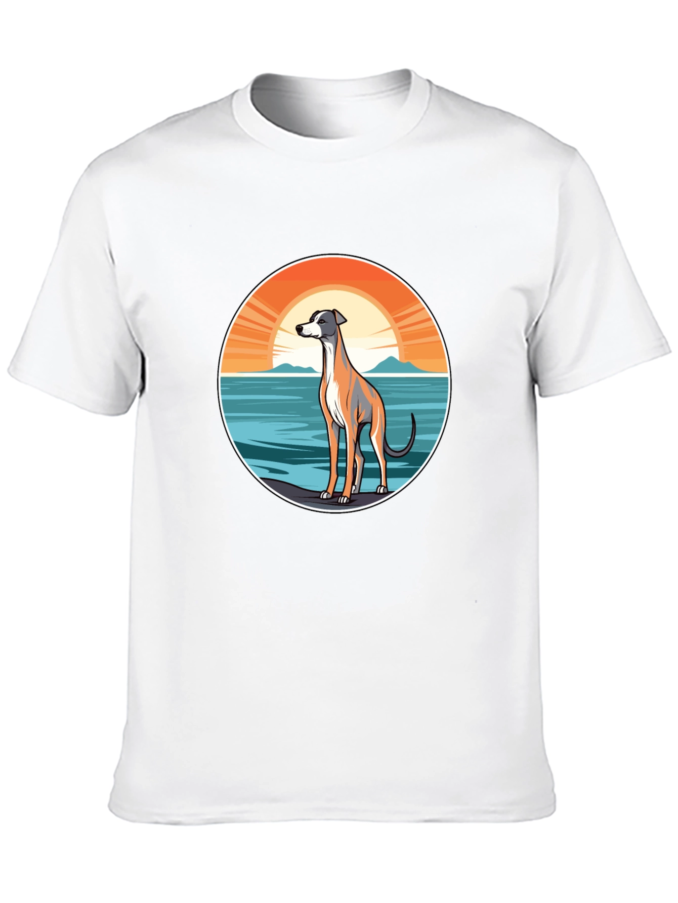 Dog Sunset Graphic Tee - Unisex Black T-Shirt