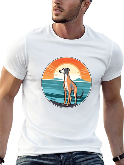 Dog Sunset Graphic Tee - Unisex Black T-Shirt