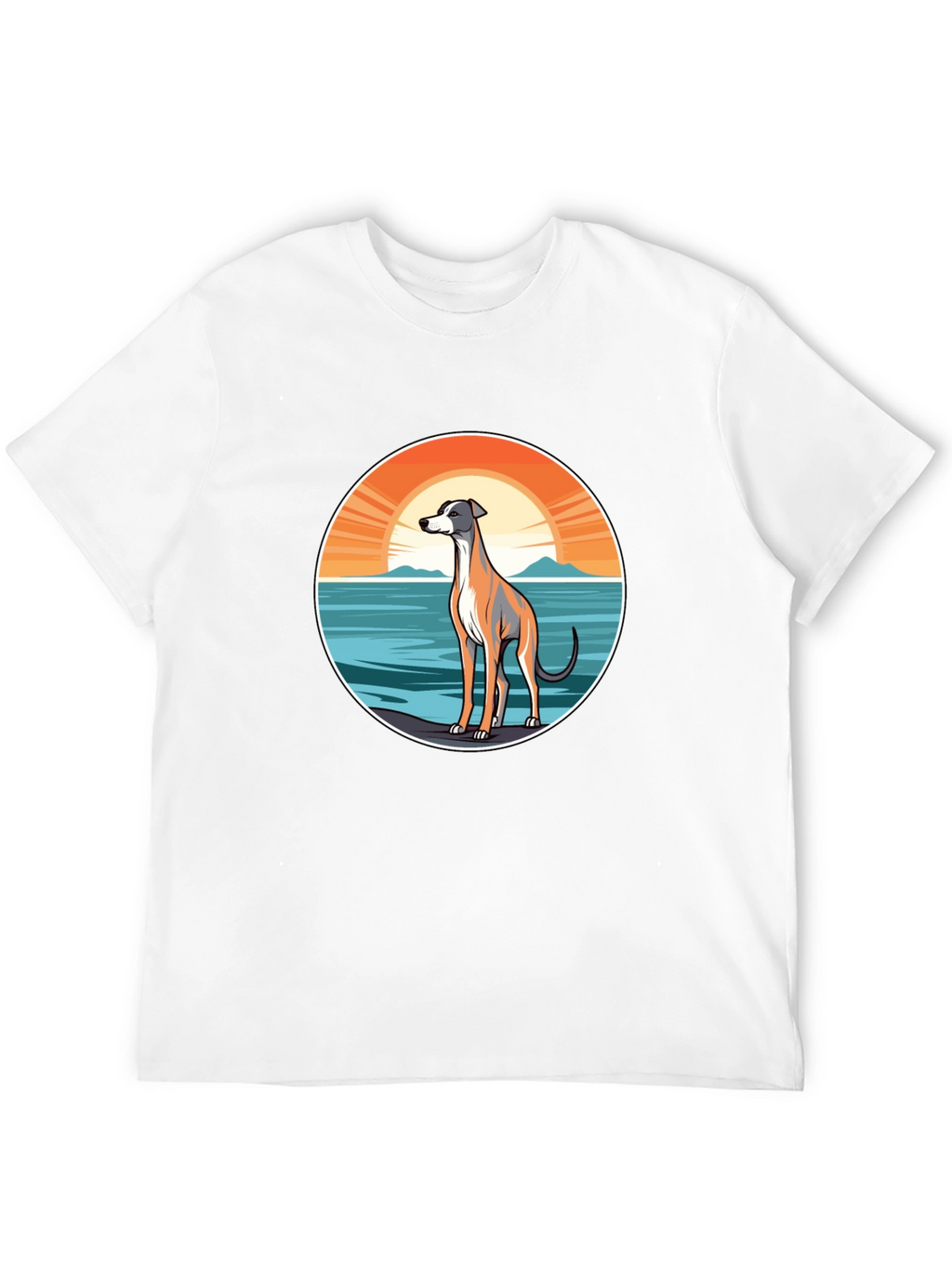 Dog Sunset Graphic Tee - Unisex Black T-Shirt