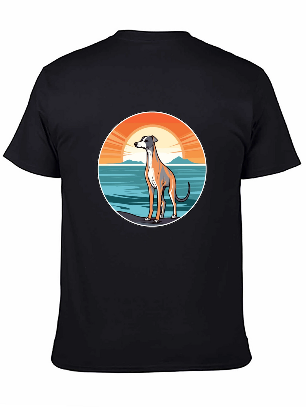 Dog Sunset Graphic Tee - Unisex Black T-Shirt