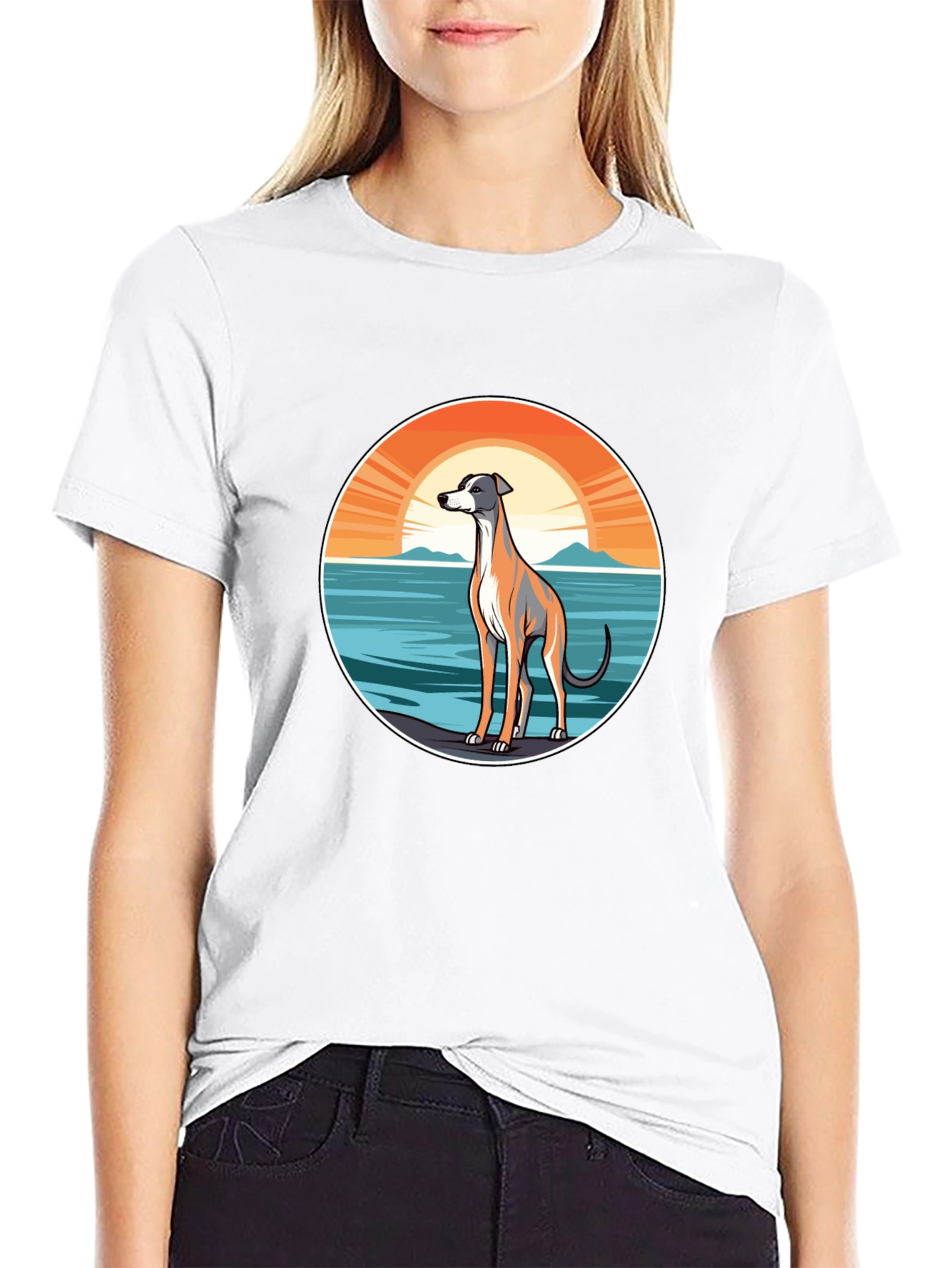 Dog Sunset Graphic Tee - Unisex Black T-Shirt