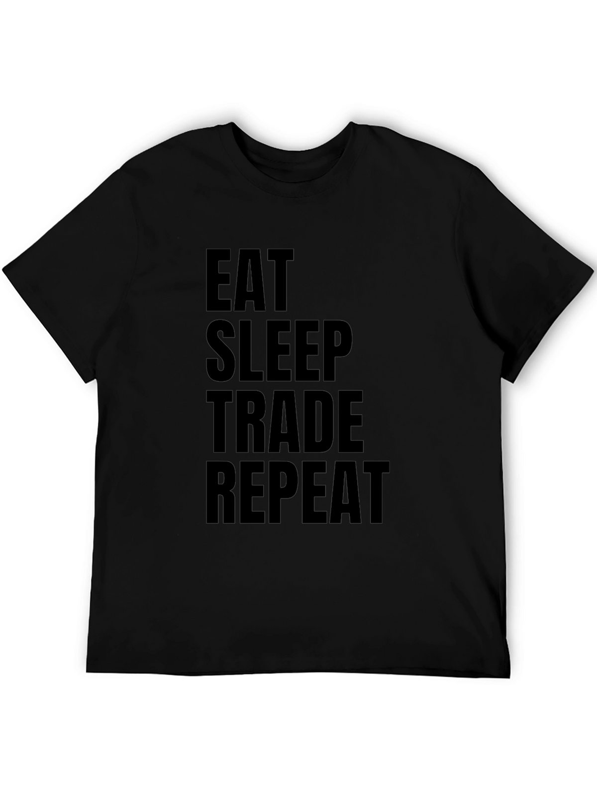 Eat Sleep Trade Repeat Black Graphic Tee