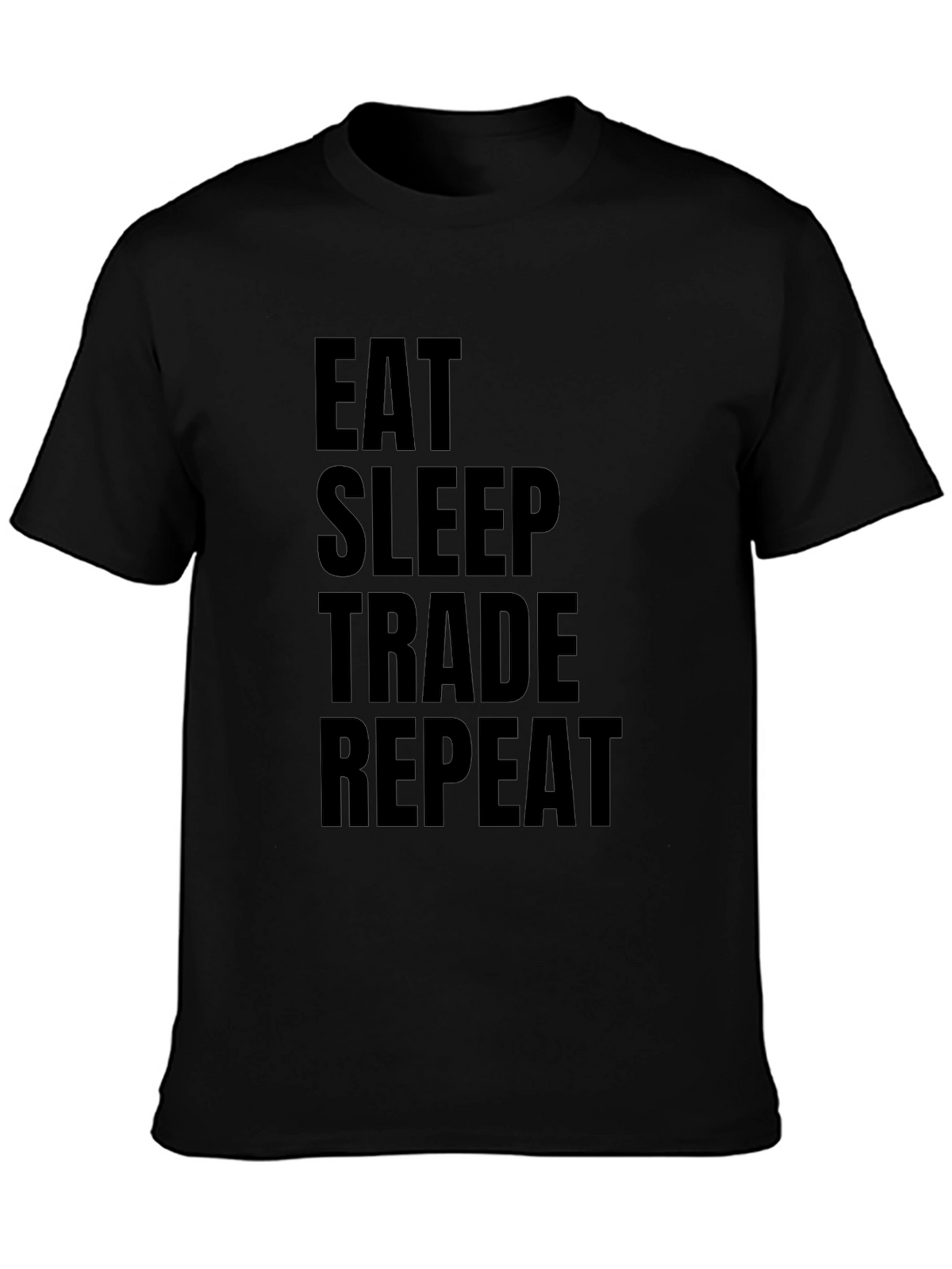 Eat Sleep Trade Repeat Black Graphic Tee