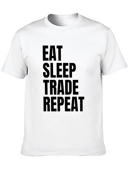Eat Sleep Trade Repeat Black Graphic Tee