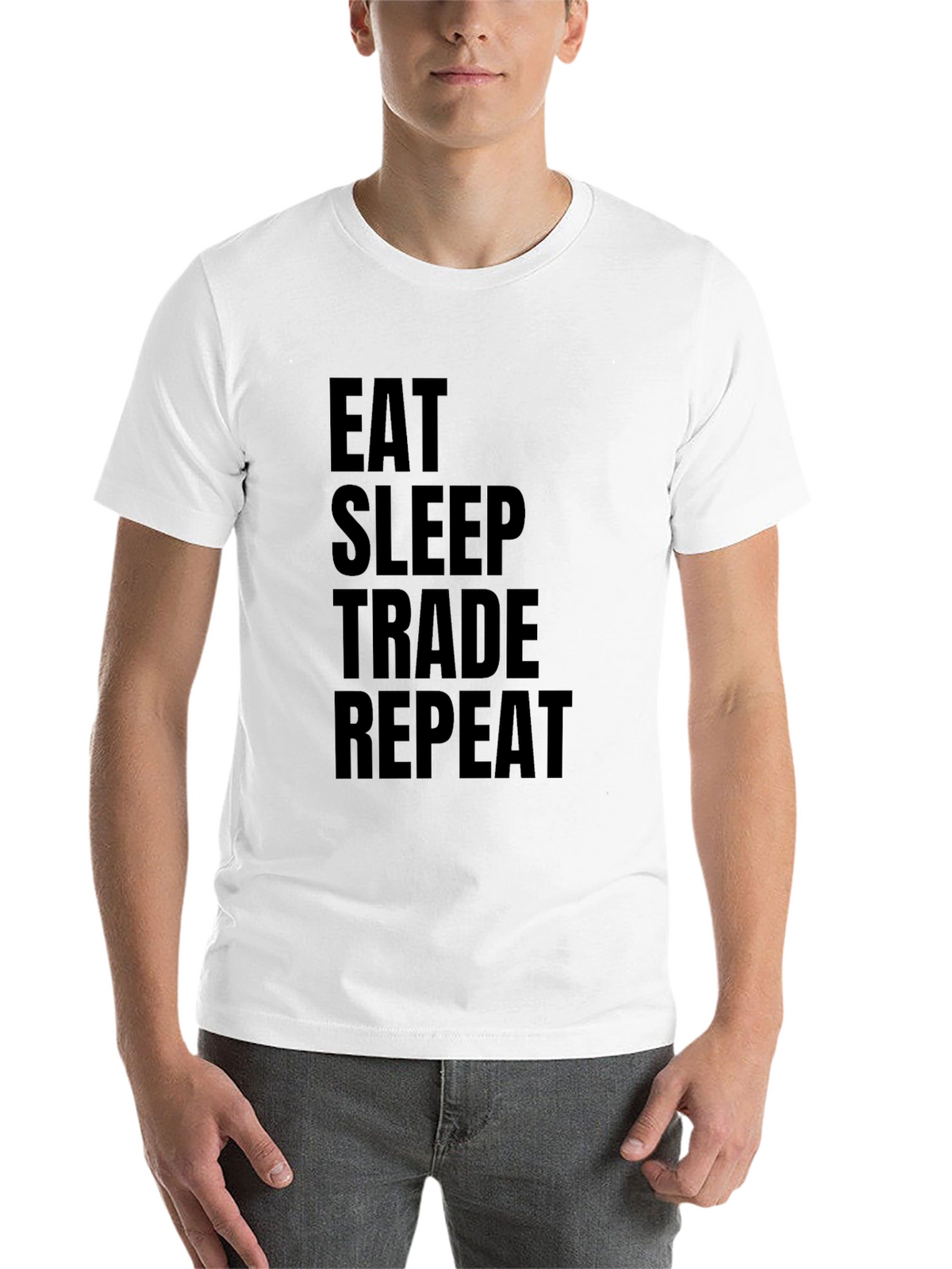Eat Sleep Trade Repeat Black Graphic Tee