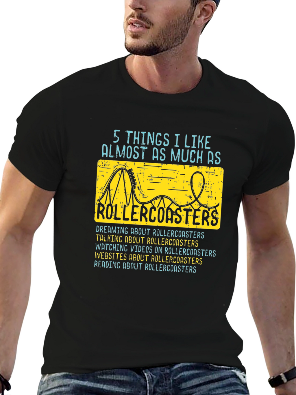 Rollercoaster Lover T-Shirt - 5 Things I Like