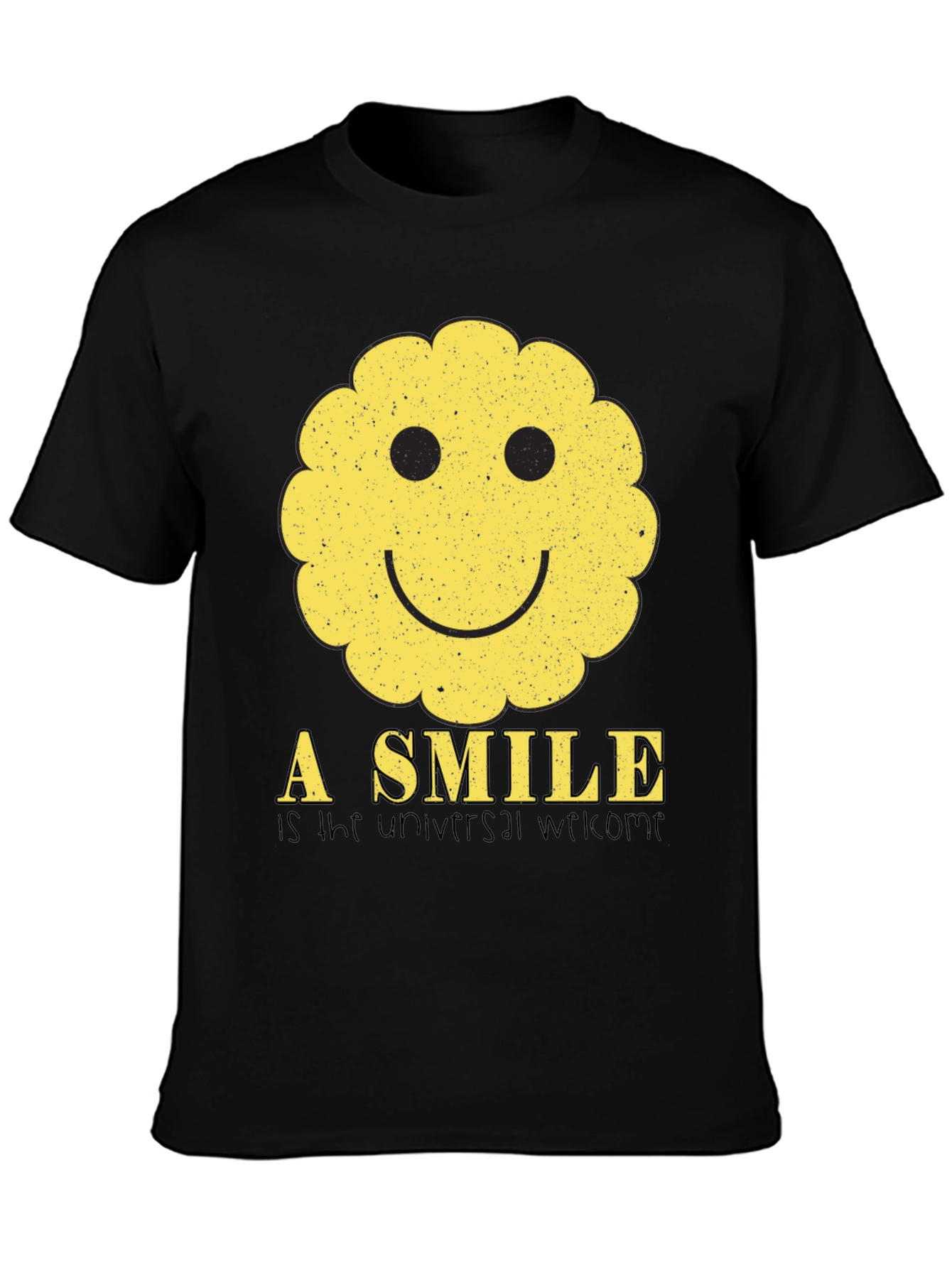 Smiley Face Graphic Tee - Universal Welcome T-Shirt