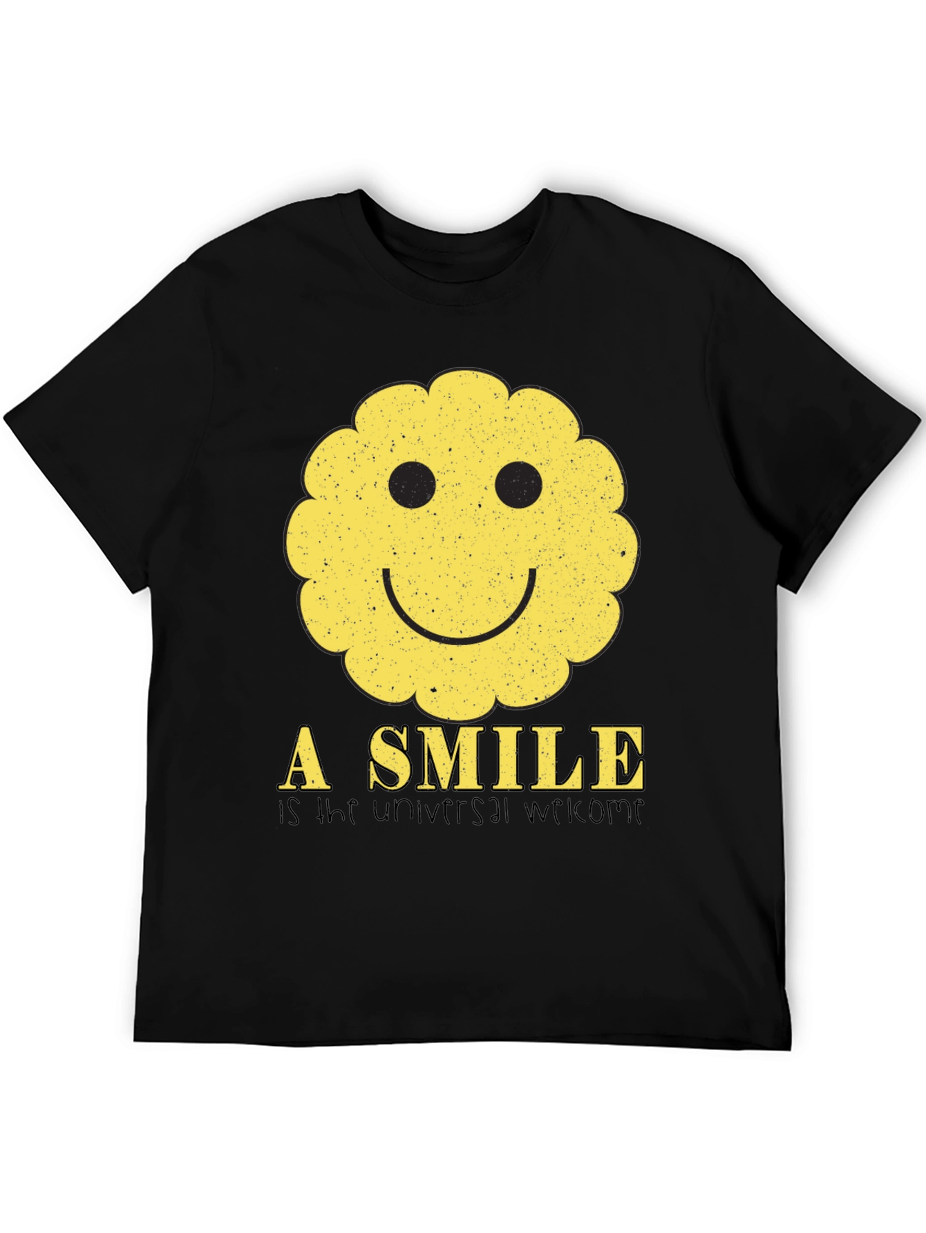 Smiley Face Graphic Tee - Universal Welcome T-Shirt