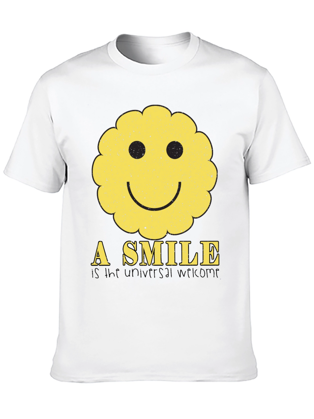 Smiley Face Graphic Tee - Universal Welcome T-Shirt