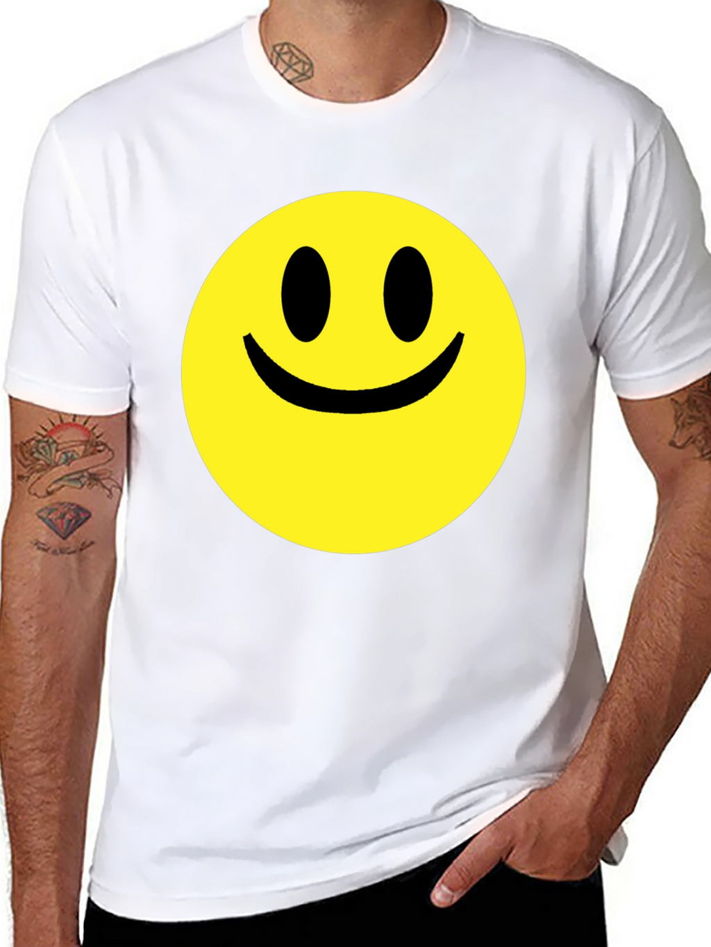 Smiley Face Graphic Black T-Shirt