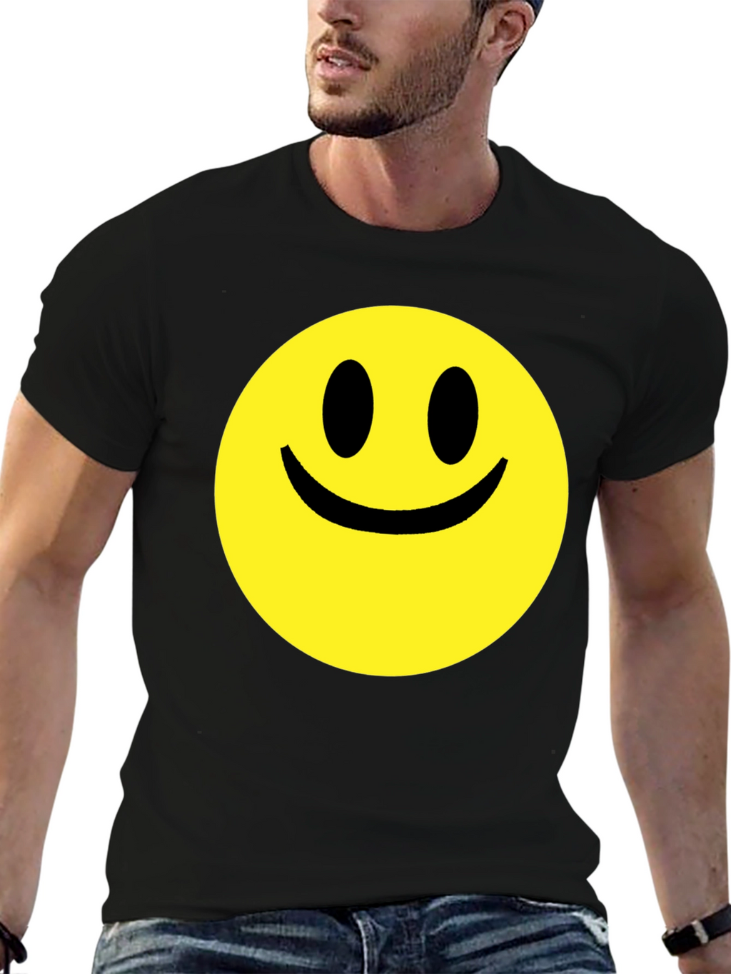 Smiley Face Graphic Black T-Shirt