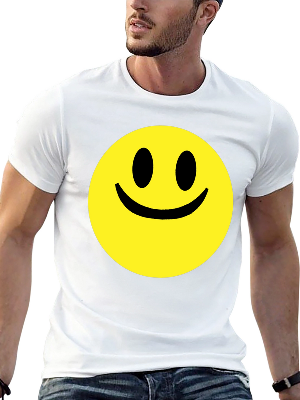 Smiley Face Graphic Black T-Shirt