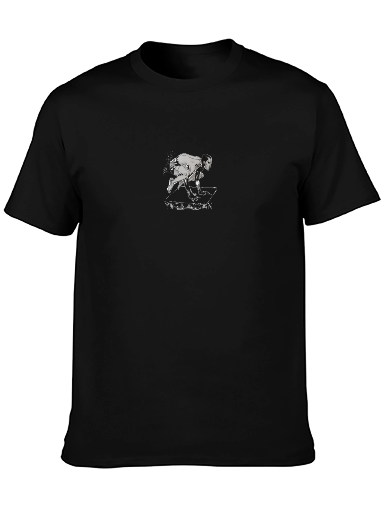 Mens Black Graphic Tee - Gymnast Design