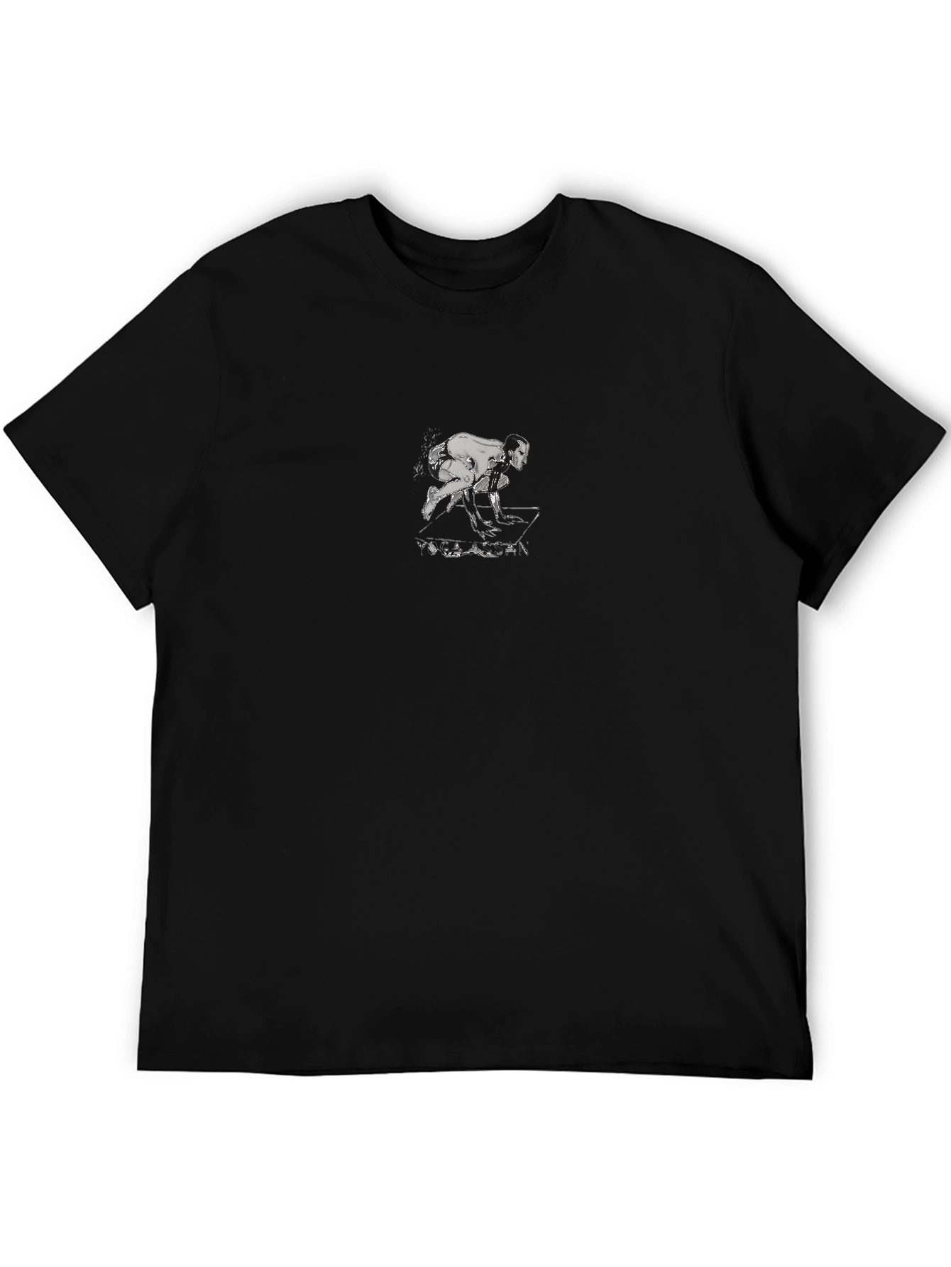 Mens Black Graphic Tee - Gymnast Design