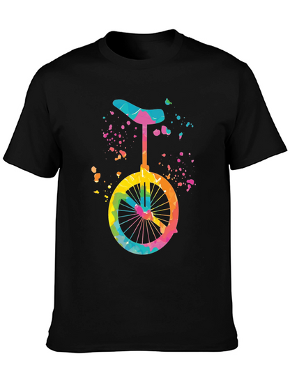 Colorful Unicycle Graphic T-Shirt
