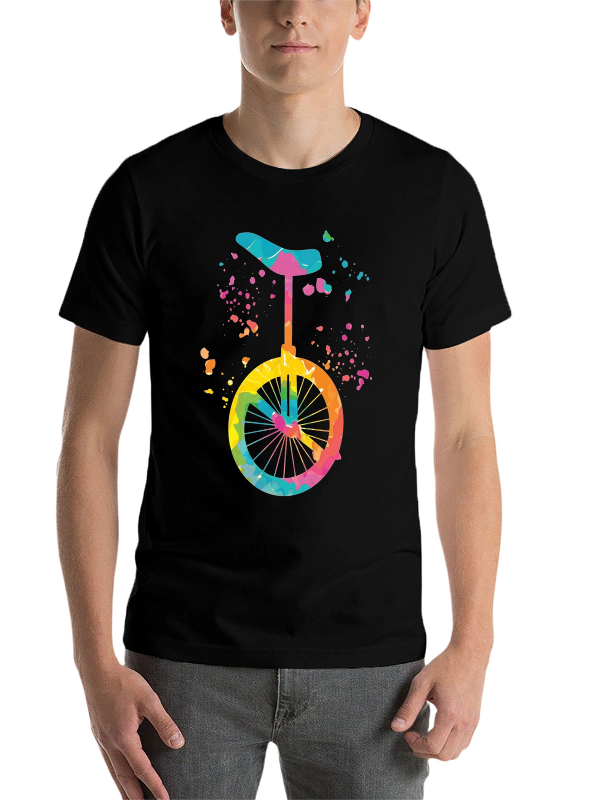 Colorful Unicycle Graphic T-Shirt