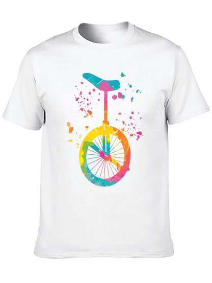 Colorful Unicycle Graphic T-Shirt