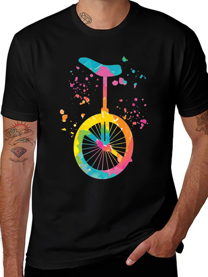 Colorful Unicycle Graphic T-Shirt