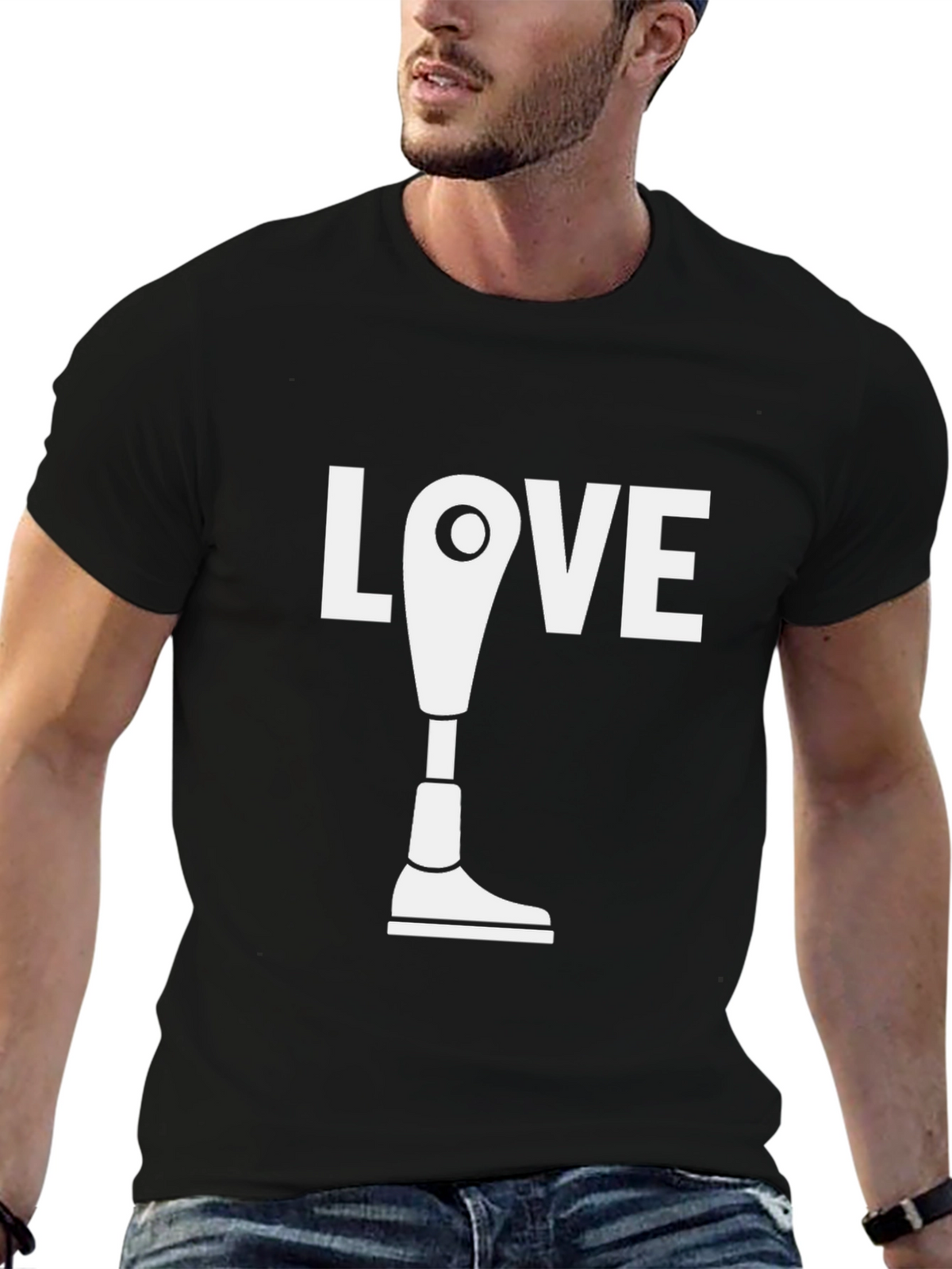 Love Prosthetic Leg T-Shirt - Black