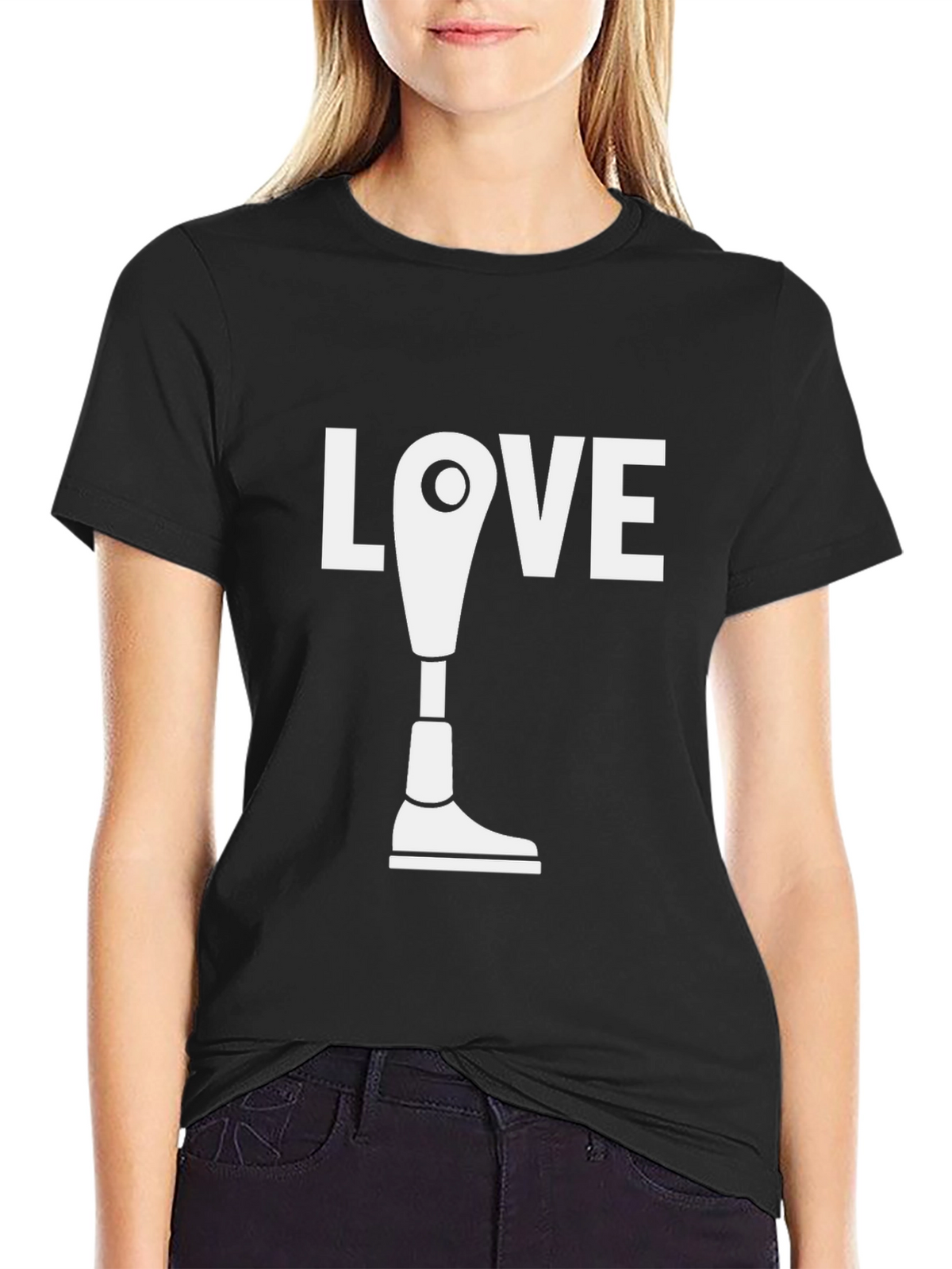 Love Prosthetic Leg T-Shirt - Black
