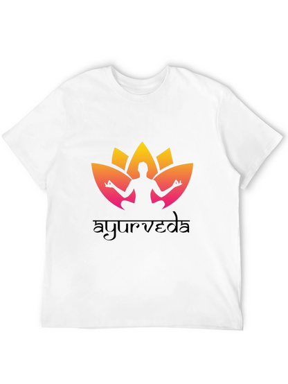 Ayurveda Yoga T-Shirt - Black Cotton