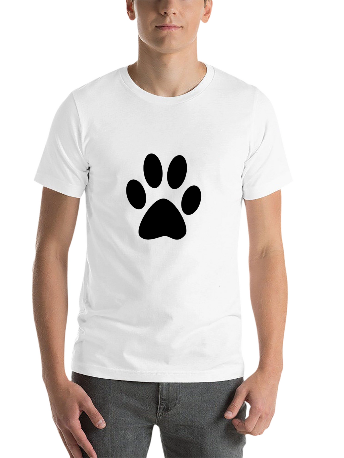 Paw Print Graphic Black T-Shirt