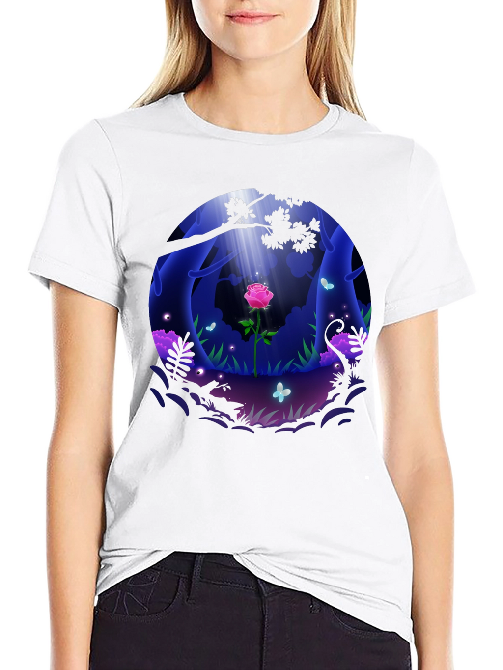 Enchanted Rose Forest Graphic Tee
