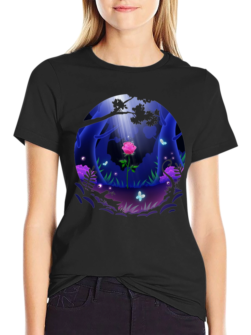 Enchanted Rose Forest Graphic Tee