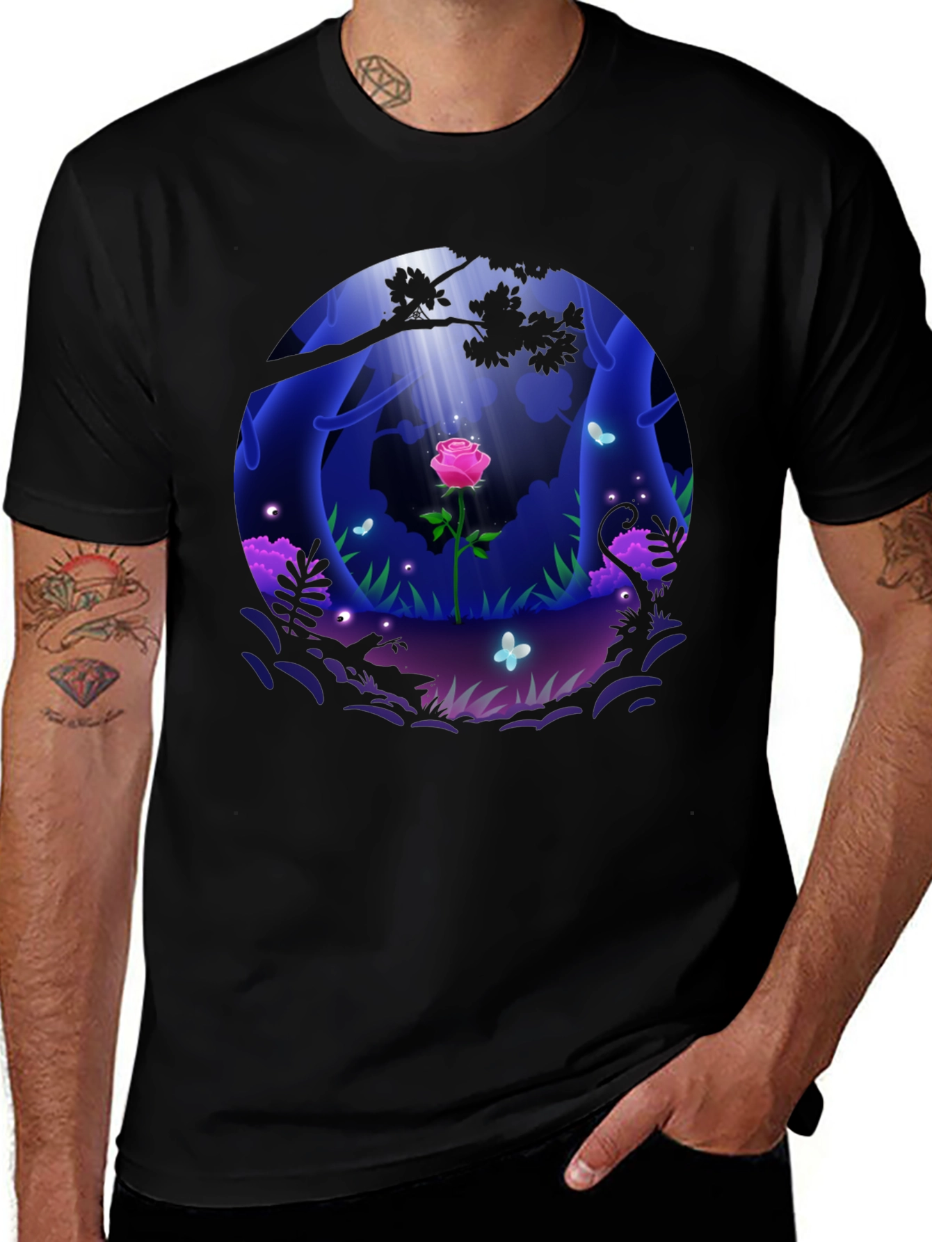 Enchanted Rose Forest Graphic Tee
