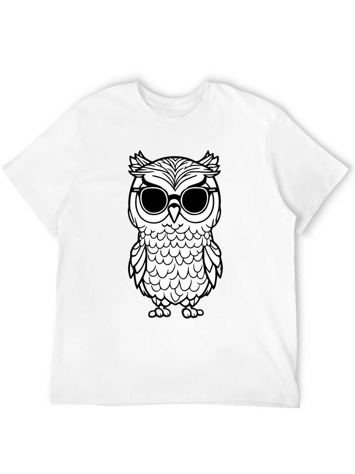 Cool Owl Graphic Tee - Black Cotton T-Shirt