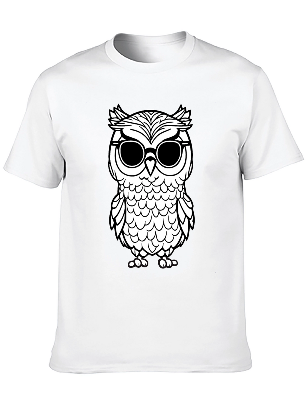 Cool Owl Graphic Tee - Black Cotton T-Shirt