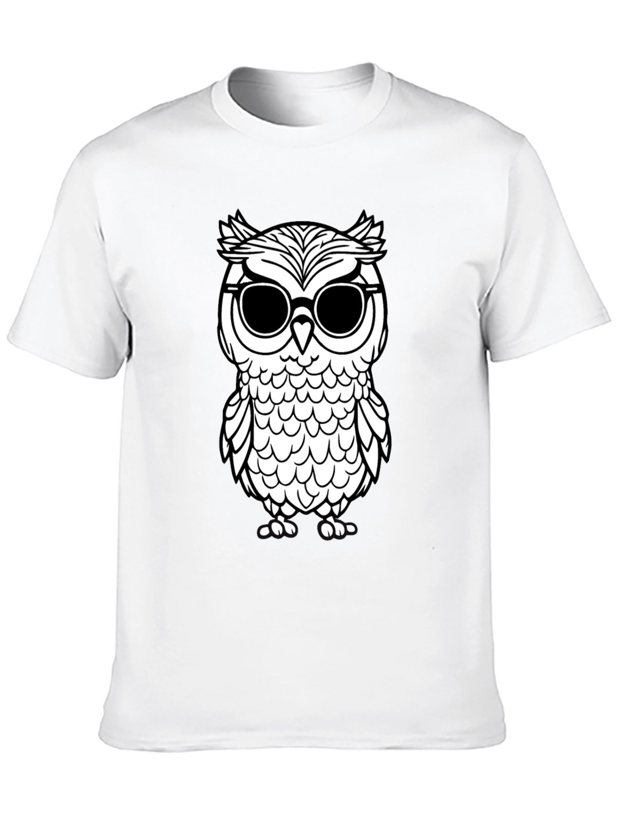Cool Owl Graphic Tee - Black Cotton T-Shirt