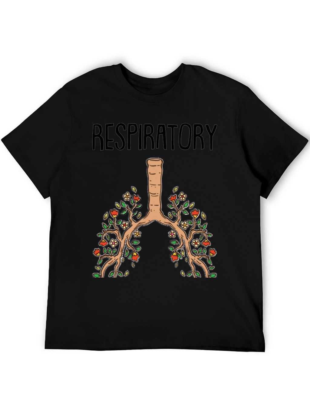 Respiratory System Floral Lung Anatomy T-Shirt