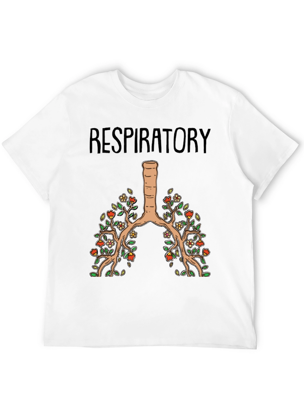 Respiratory System Floral Lung Anatomy T-Shirt