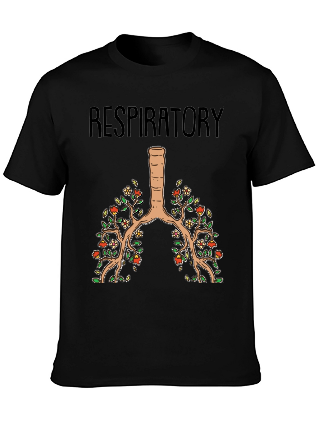 Respiratory System Floral Lung Anatomy T-Shirt