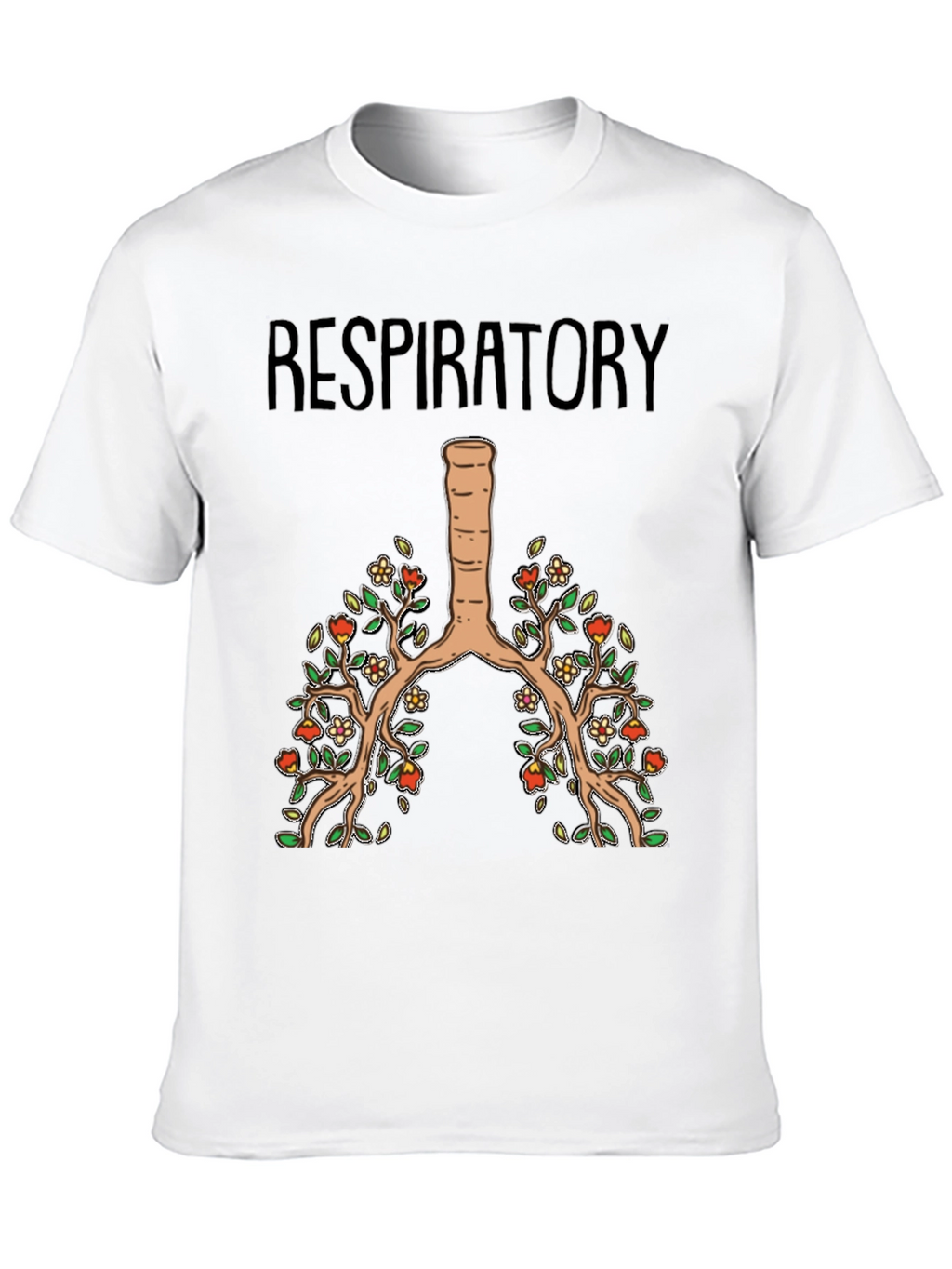 Respiratory System Floral Lung Anatomy T-Shirt
