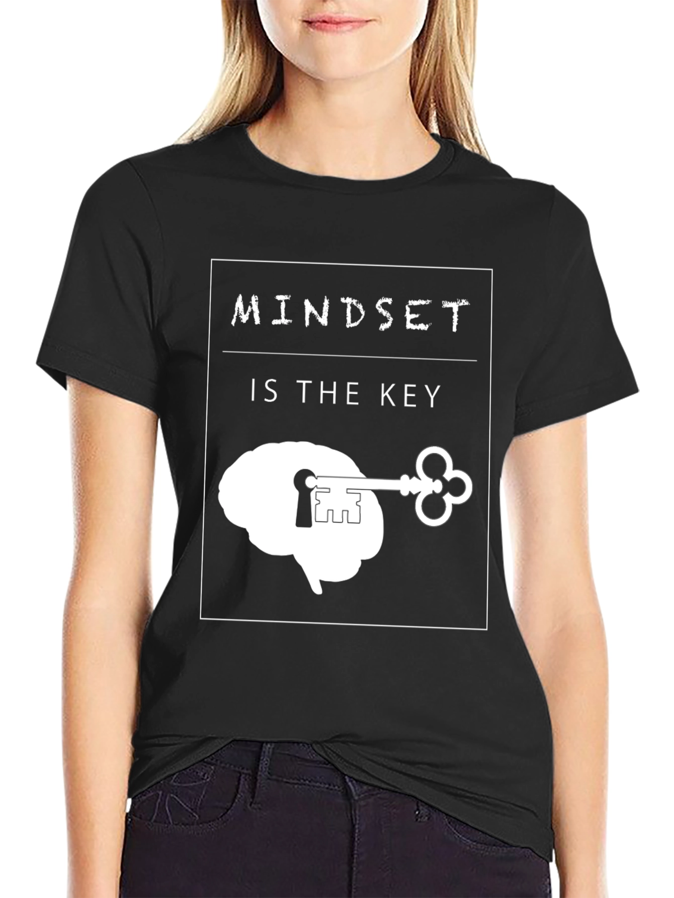 Mindset is the Key Graphic Tee - Unisex Black T-Shirt