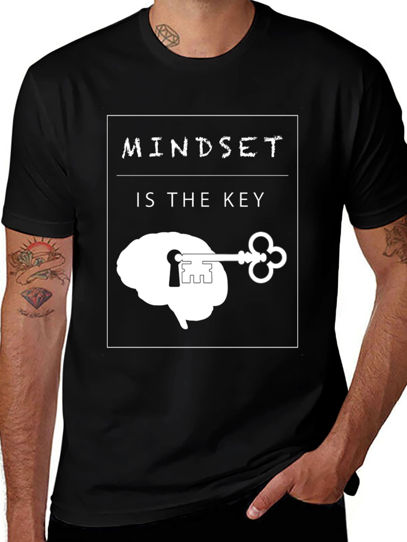 Mindset is the Key Graphic Tee - Unisex Black T-Shirt