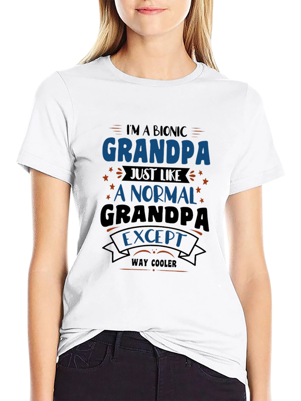 Bionic Grandpa T-Shirt - Way Cooler Grandfather Tee